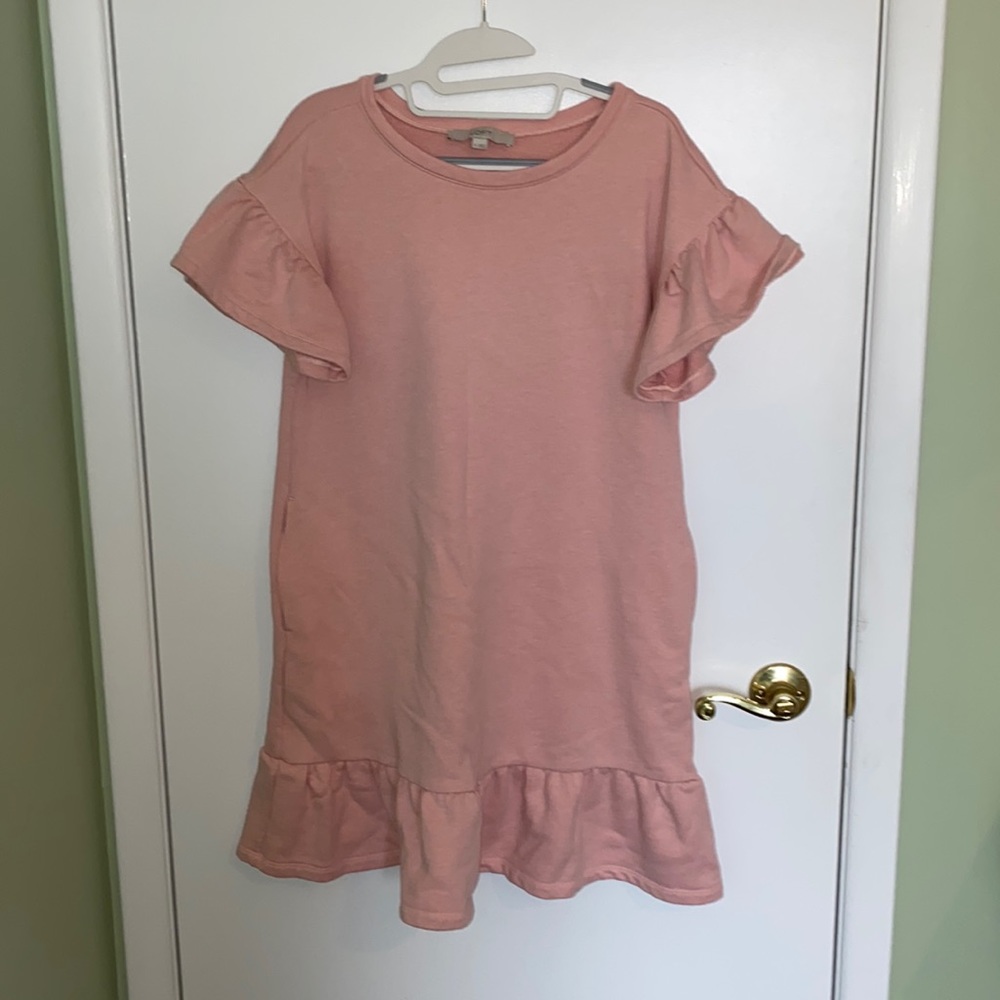Loft light pink shirt sweatshirt dress